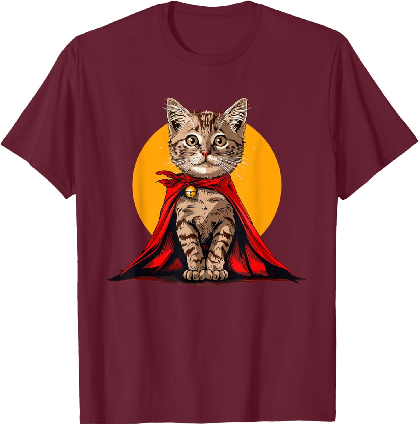 Funny Cat with heroic Drapery Women Girls Kids T-Shirt - T-Shirt | Maroon