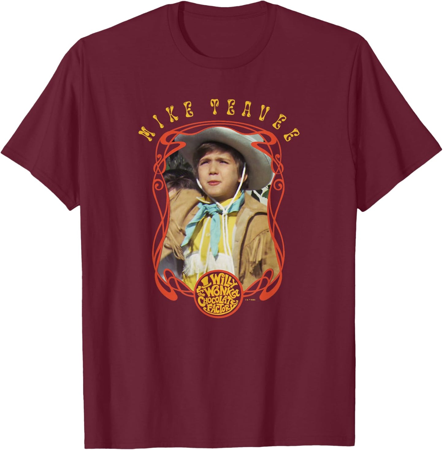 Willy Wonka And The Chocolate Factory Mike Teavee Frame T-Shirt - T-Shirt | Maroon