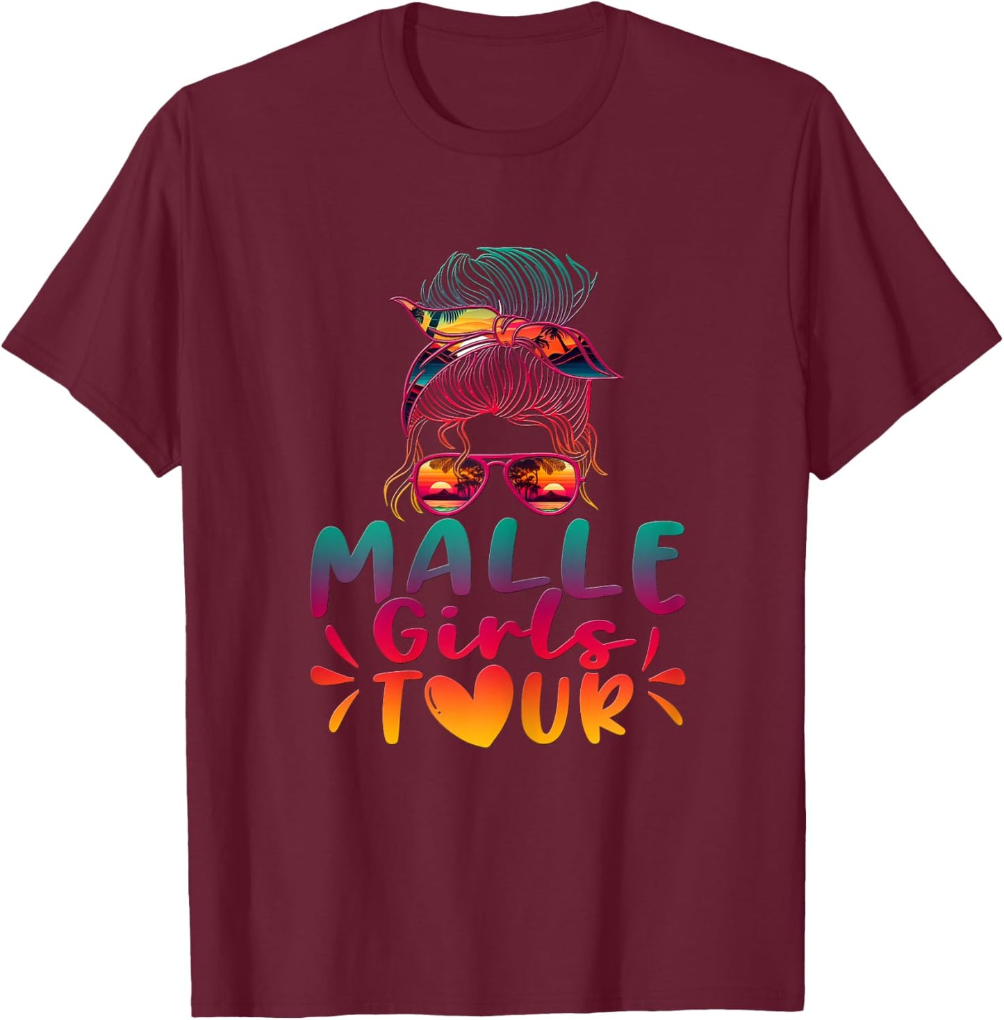 Damen Malle Girls Tour Mädelsabend Mallorca Party Urlaub T-Shirt - T-Shirt | Maroon
