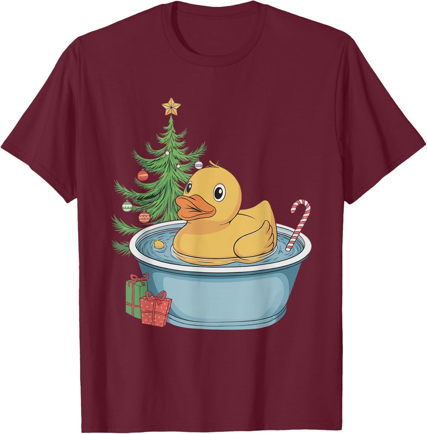 Rubber Duck Christmas T-Shirt - T-Shirt | Maroon