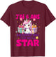 Children's Girl's Birthday 6 Years Unicorn T-Shirt - T-Shirt | Maroon