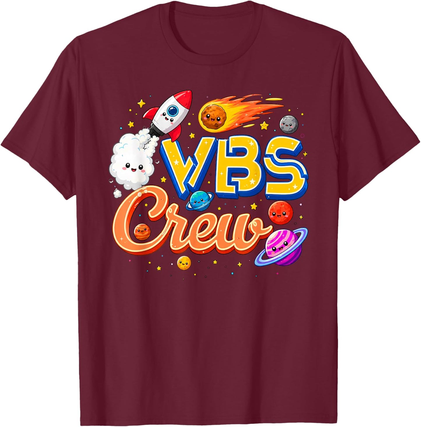 VBS Crew Vacation Bible School Squad Religious Weekend Group T-Shirt - T-Shirt | Maroon