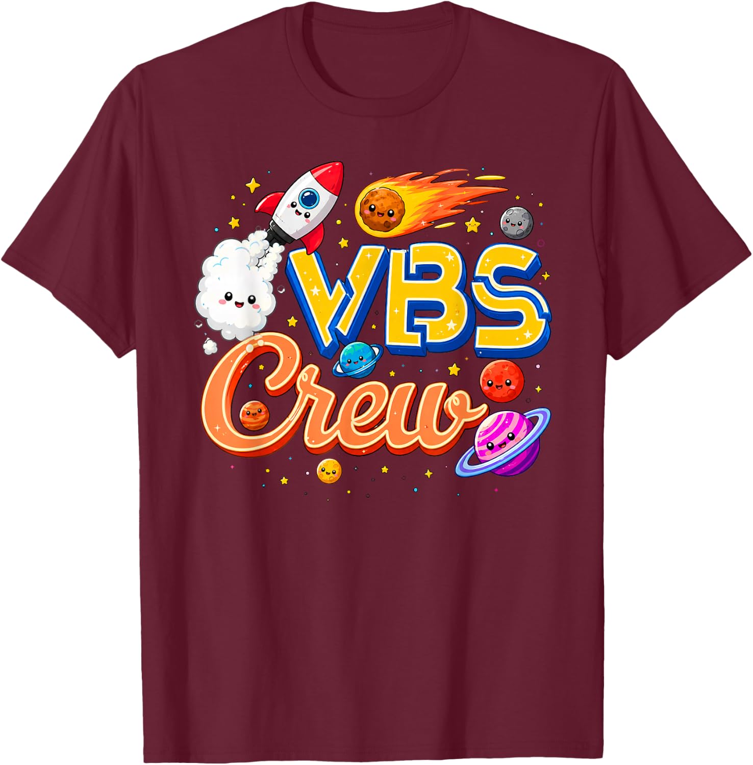 VBS Crew Vacation Bible School Squad Religious Weekend Group T-Shirt - T-Shirt | Maroon