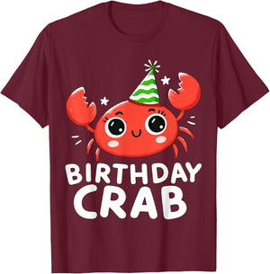Birthday Crab Party T-Shirt - T-Shirt | Maroon