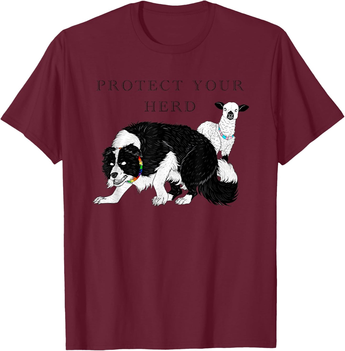 LGB Protect Your Herd Funny Women T-Shirt - T-Shirt | Maroon