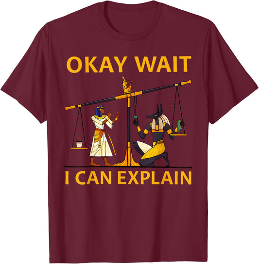 Anubis Egyptian Scale Meme T-Shirt - T-Shirt | Maroon