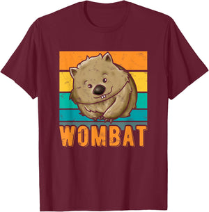 Retro Wombat T-Shirt - T-Shirt | Maroon