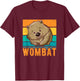 Retro Wombat T-Shirt - T-Shirt | Maroon
