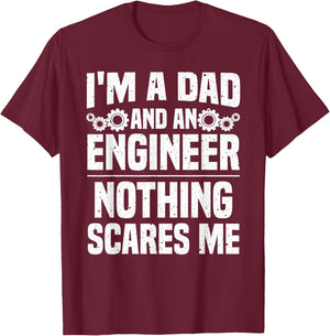 Funny Engineer Dad Art Father Day Engineering Lovers T-Shirt - T-Shirt | Maroon