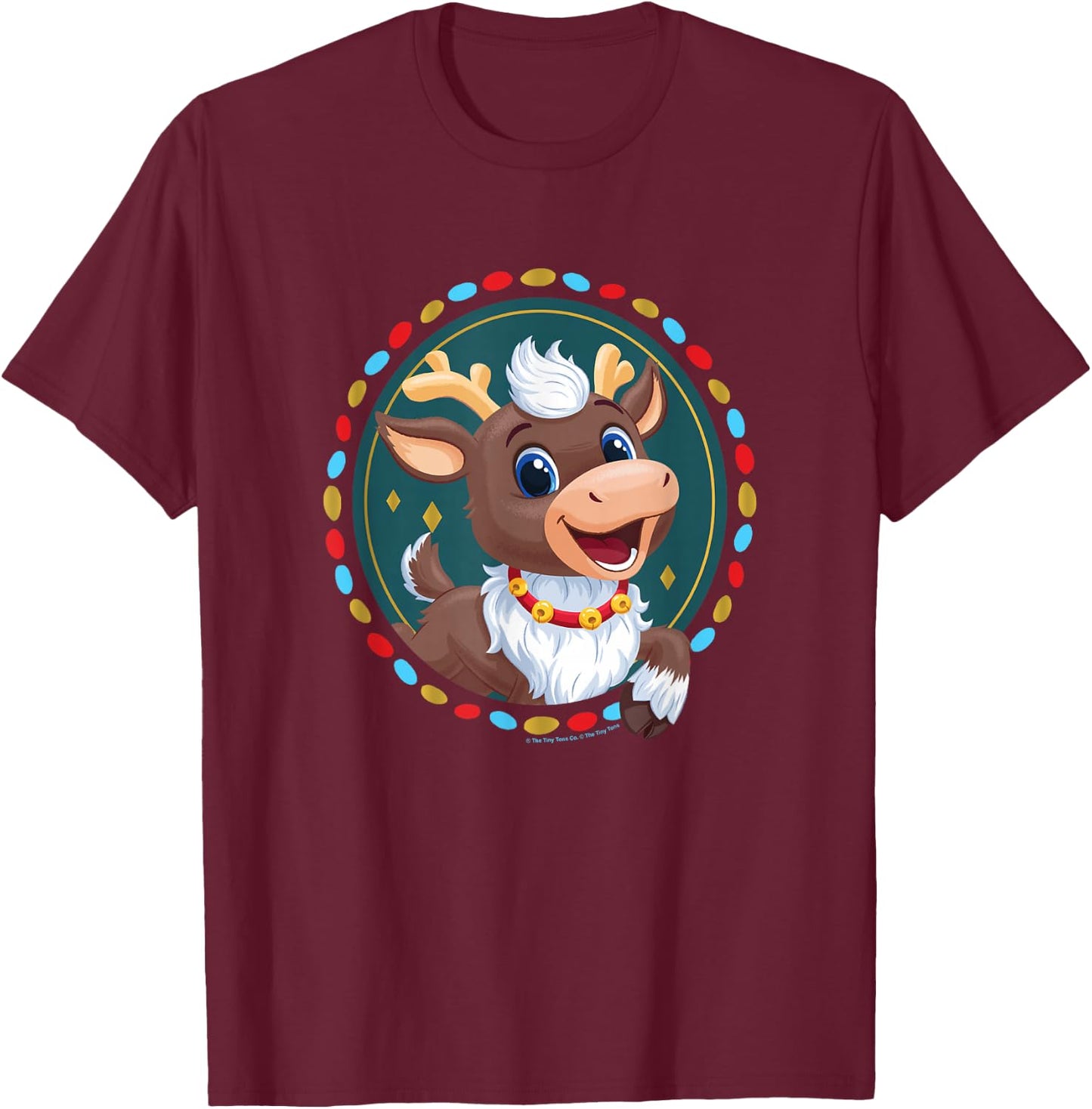 Reindeer in Here Christmas Blizzard Holiday Framed Portrait T-Shirt - T-Shirt | Maroon