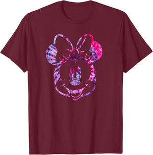 Disney Minnie Mouse Pink Tie Dye T-Shirt - T-Shirt | Maroon
