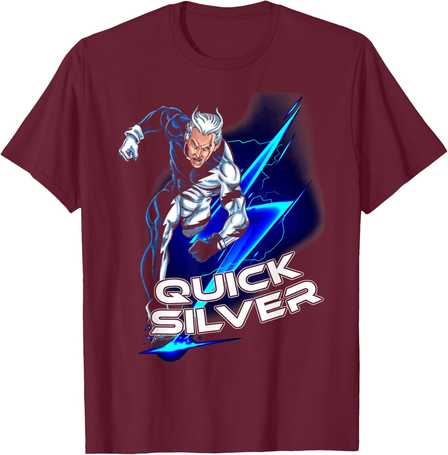 Marvel X-Men Quicksilver Speeding Sprint Graphic T-Shirt - T-Shirt | Maroon