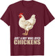 Just a Boy who loves Chickens Chicken T-Shirt - T-Shirt | Maroon