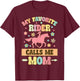 My Favorite Rider Calls Me Mom, Funny Horse Lover Equestrian T-Shirt - T-Shirt | Maroon