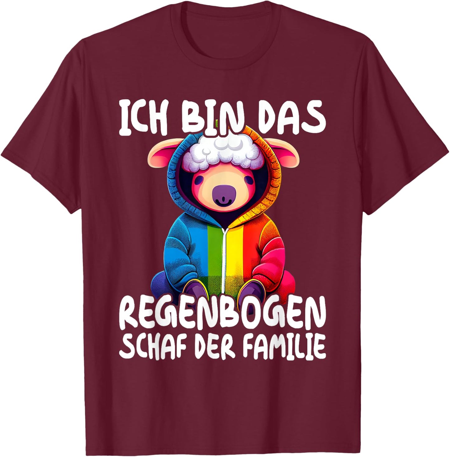 LGBT Regenbogen Schaf Gay CSD Bisexual Pride LGBTQ T-Shirt - T-Shirt | Maroon