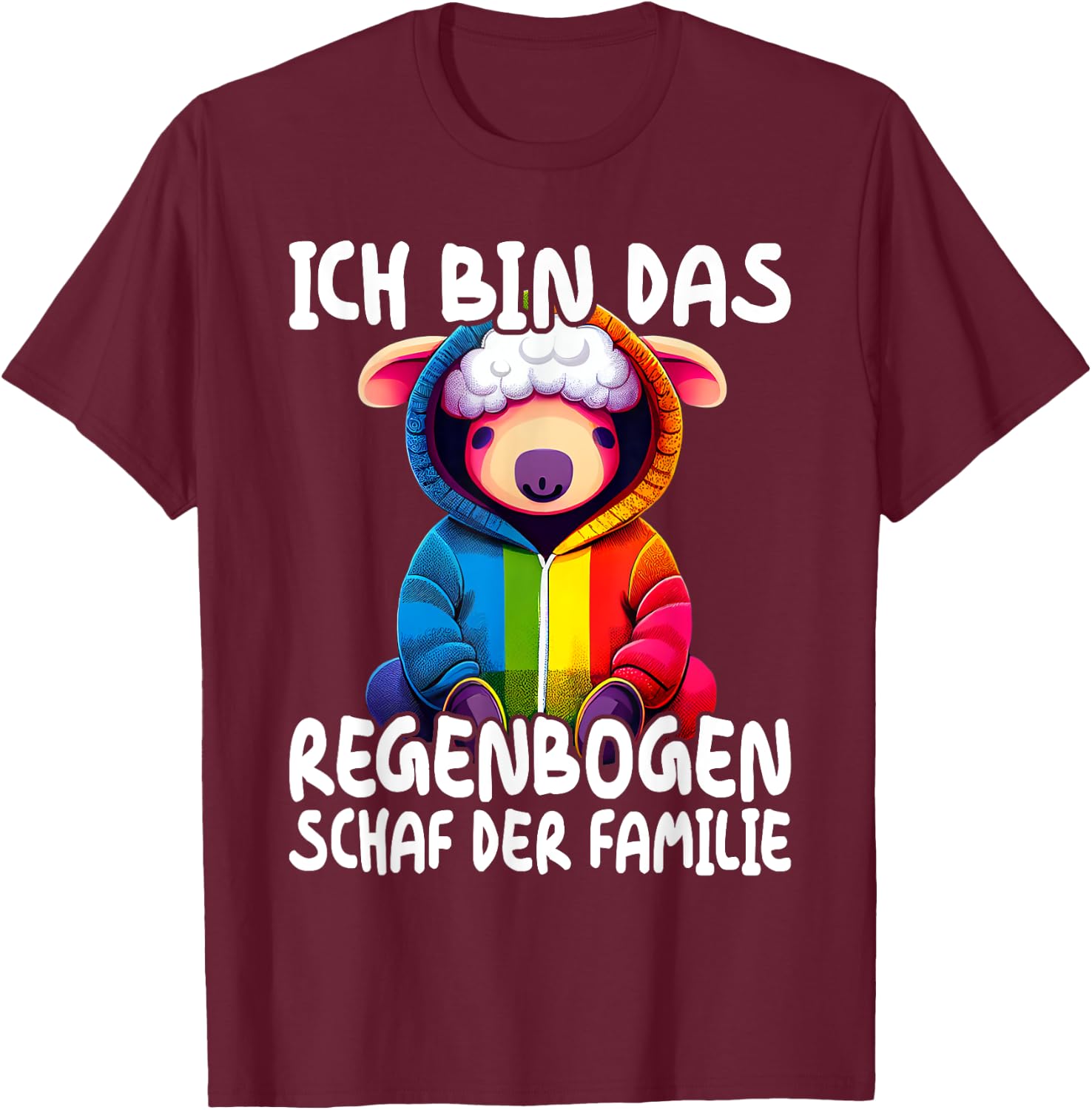 LGBT Regenbogen Schaf Gay CSD Bisexual Pride LGBTQ T-Shirt - T-Shirt | Maroon