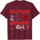 Brother Of The Birthday Girl Ladybug Sweet Ladybug Birthday T-Shirt - T-Shirt | Maroon