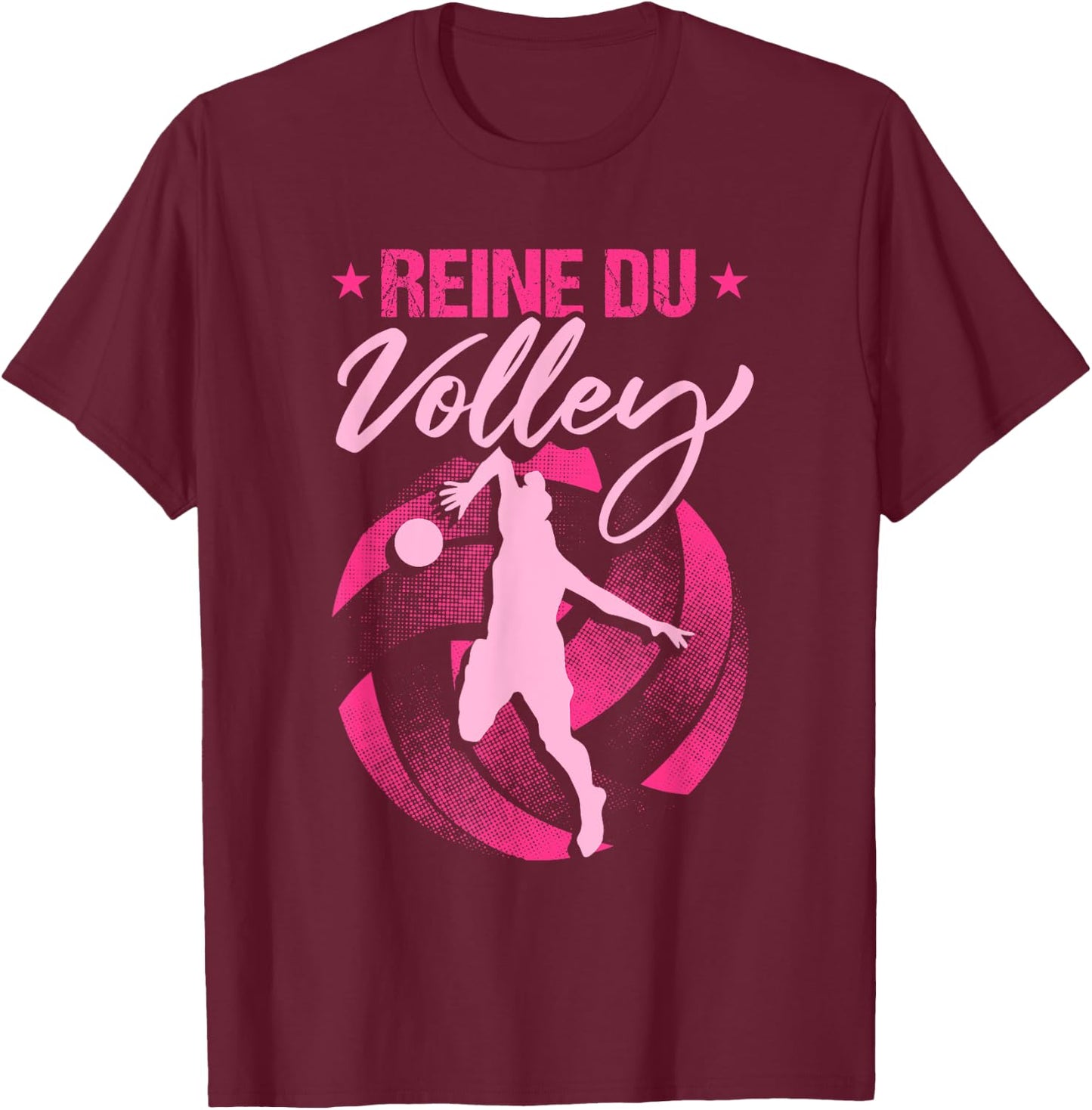 Girls Voleyball Women Queen Of Volleyball Humour Volleyball T-Shirt - T-Shirt | Maroon