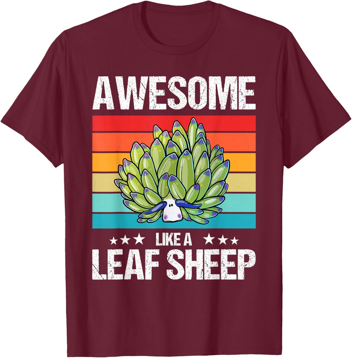 Costasiella kuroshimae Nudibranch Leaf Sheep T-Shirt - T-Shirt | Maroon