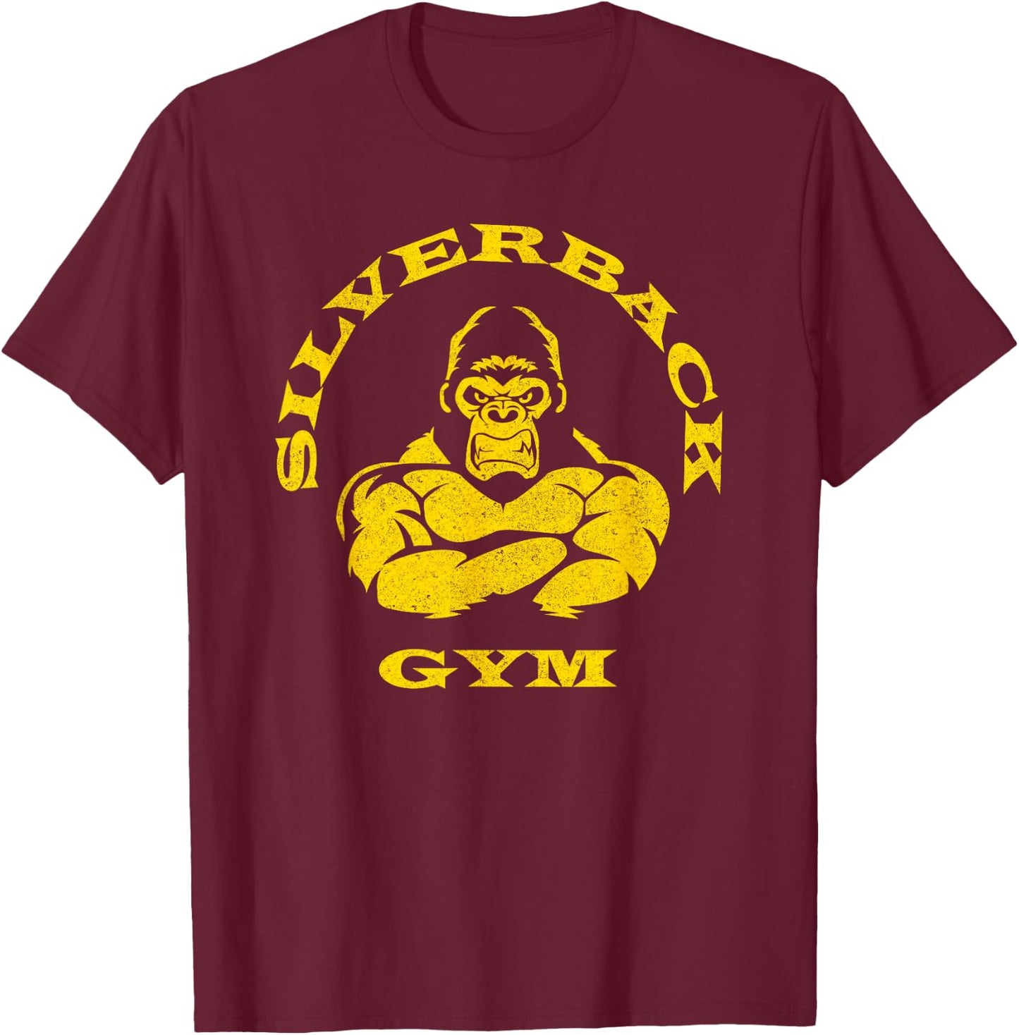 Silverback Gorilla Gym Apparel Powerlifting Strongman , black T-Shirt - T-Shirt | Maroon