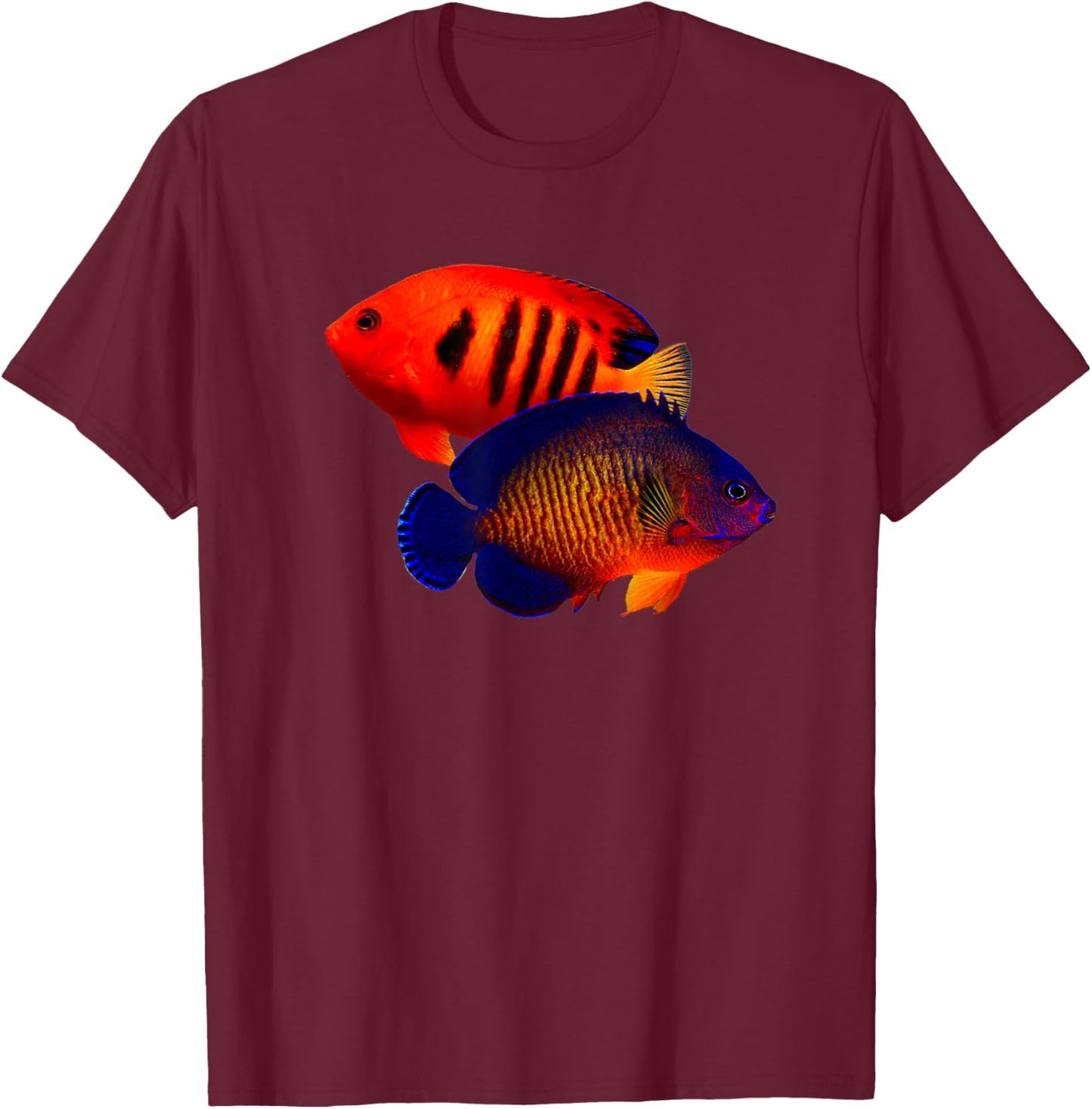 Saltwater Dwarf Angelfish Flame Angel Coral Beauty Reef T-Shirt - T-Shirt | Maroon