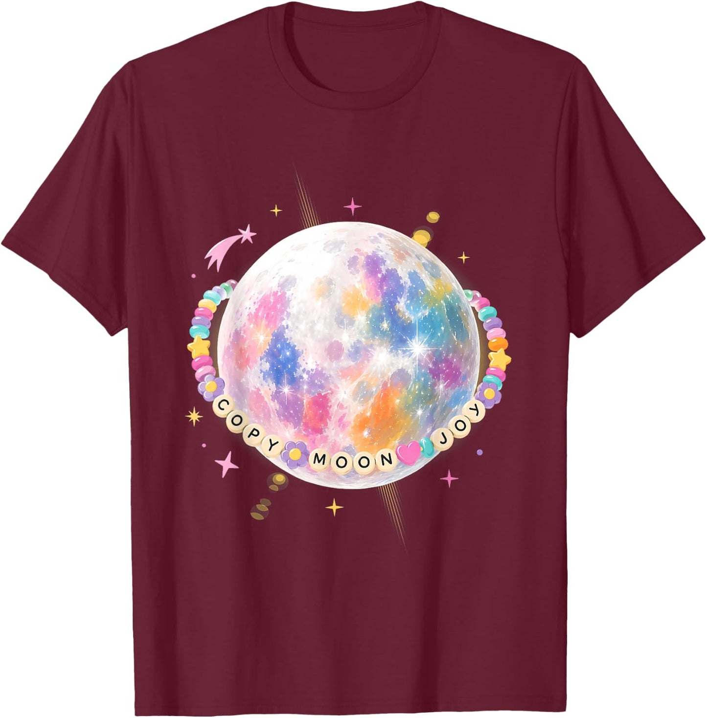 Copy Moon Joy Artemis II Space Quote T-Shirt - T-Shirt | Maroon