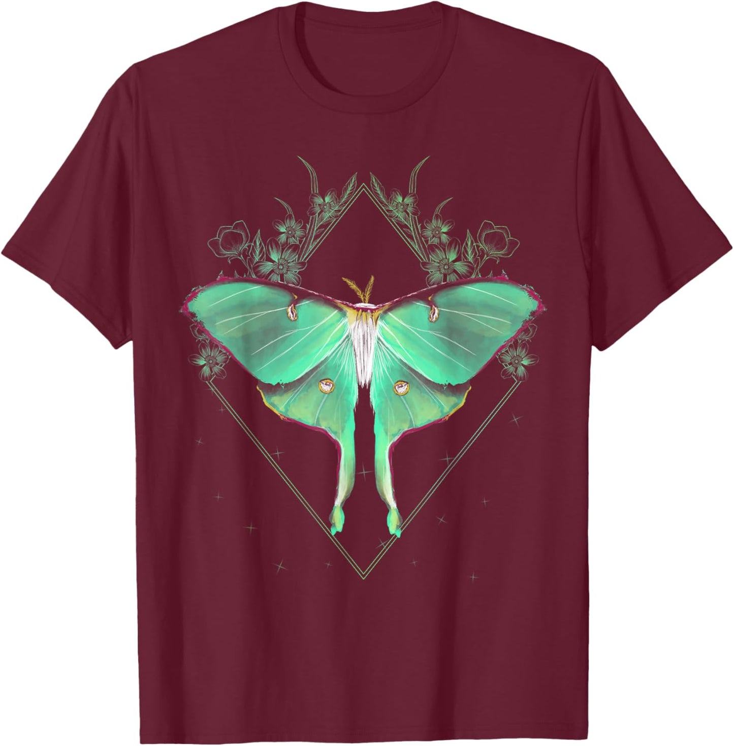 Cute Luna Moth Beautiful Butterfly Insect Lover Themed Small T-Shirt - T-Shirt | Maroon