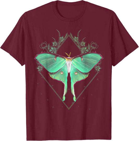 Cute Luna Moth Beautiful Butterfly Insect Lover Themed Small T-Shirt - T-Shirt | Maroon
