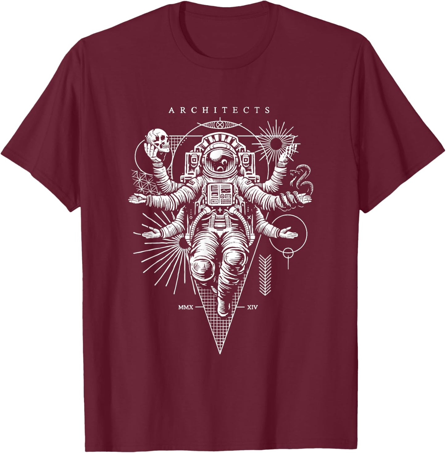 Architects Astronaut , Red, S T-Shirt - T-Shirt | Maroon