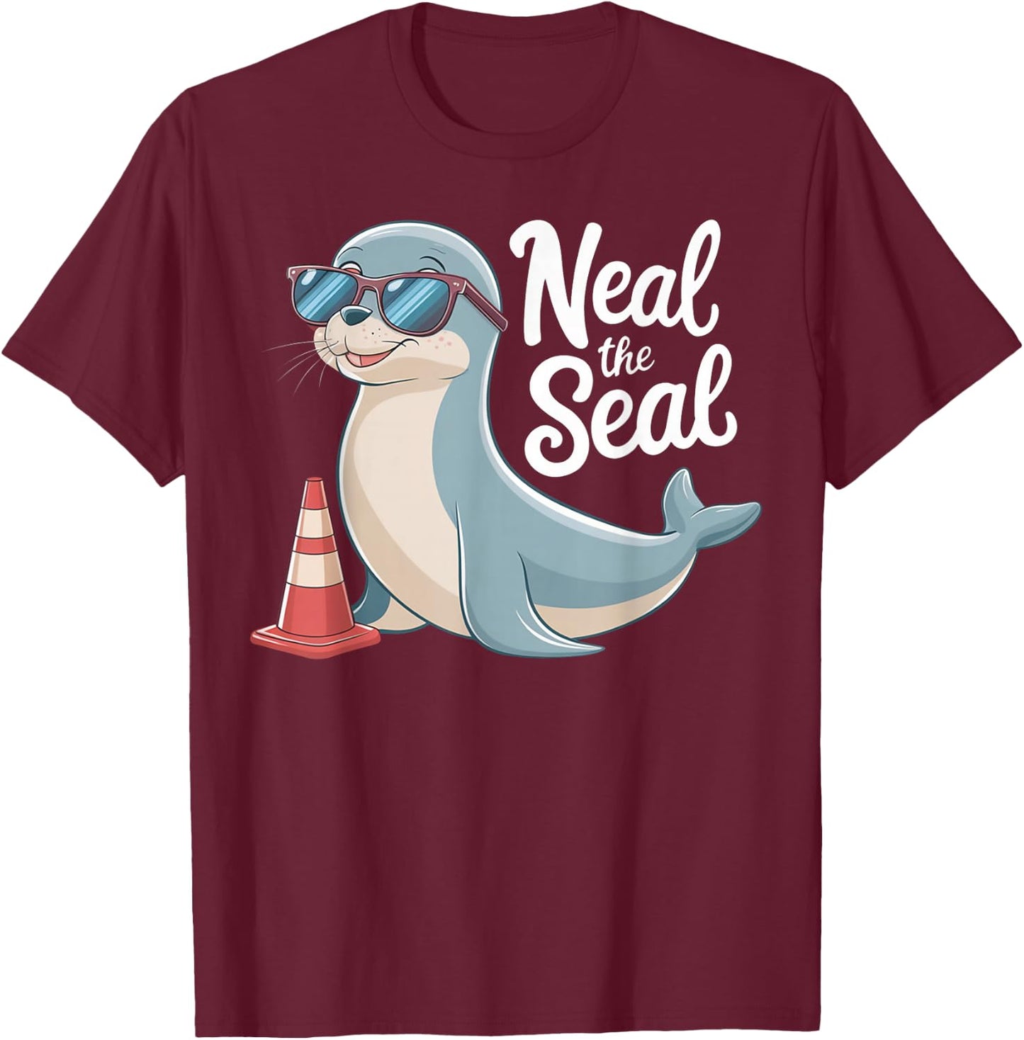 Neal the Seal Southern Elephant Seal Tasmania T-Shirt - T-Shirt | Maroon