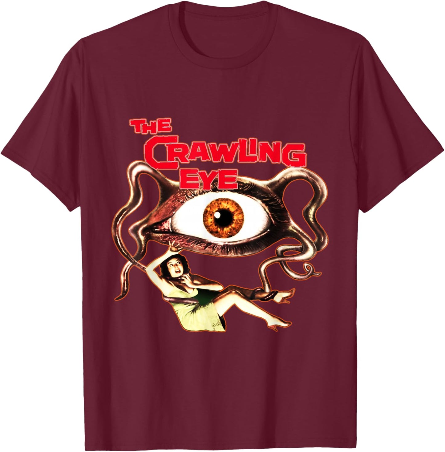 Vintage Horror The Crawling Eye T-Shirt - T-Shirt | Maroon