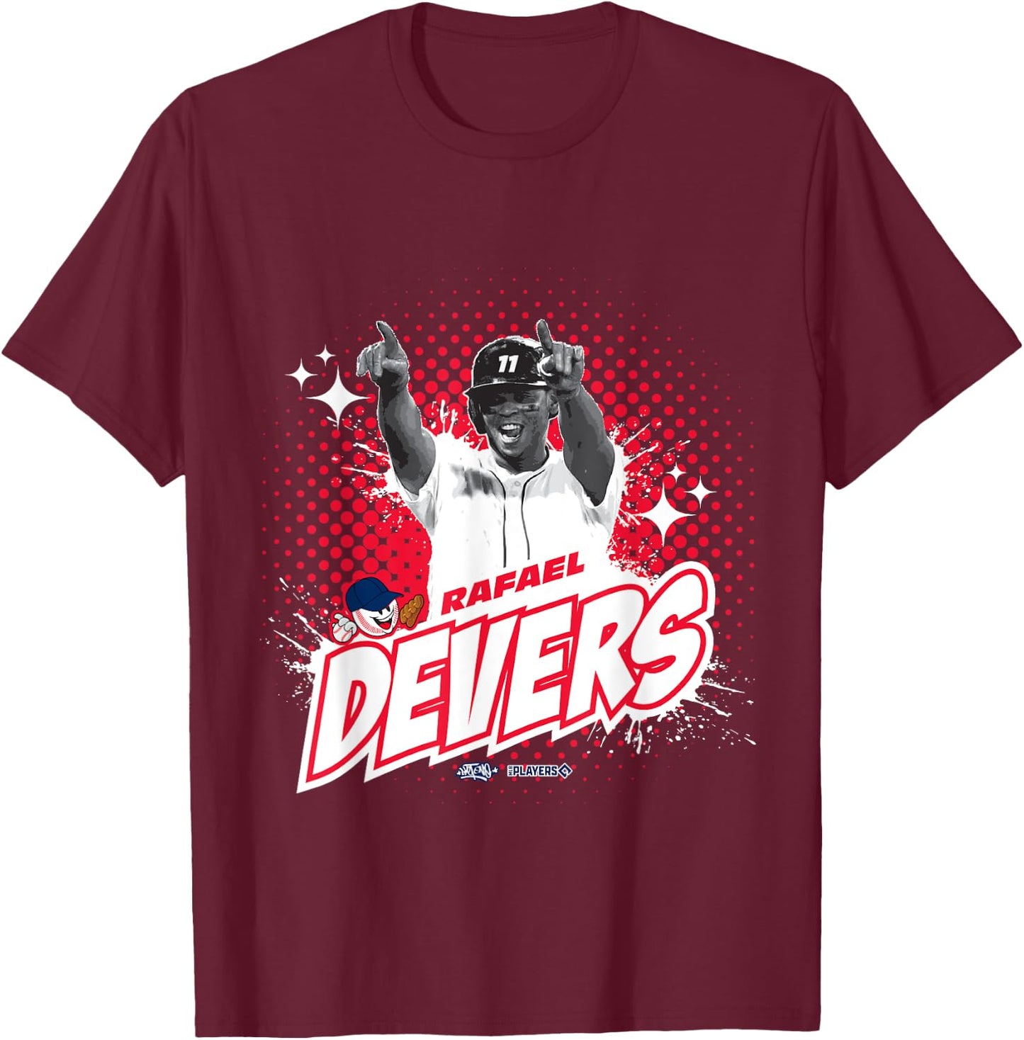 Rafael Devers Boston Baseball Sket One x MLB Players T-Shirt - T-Shirt | Maroon