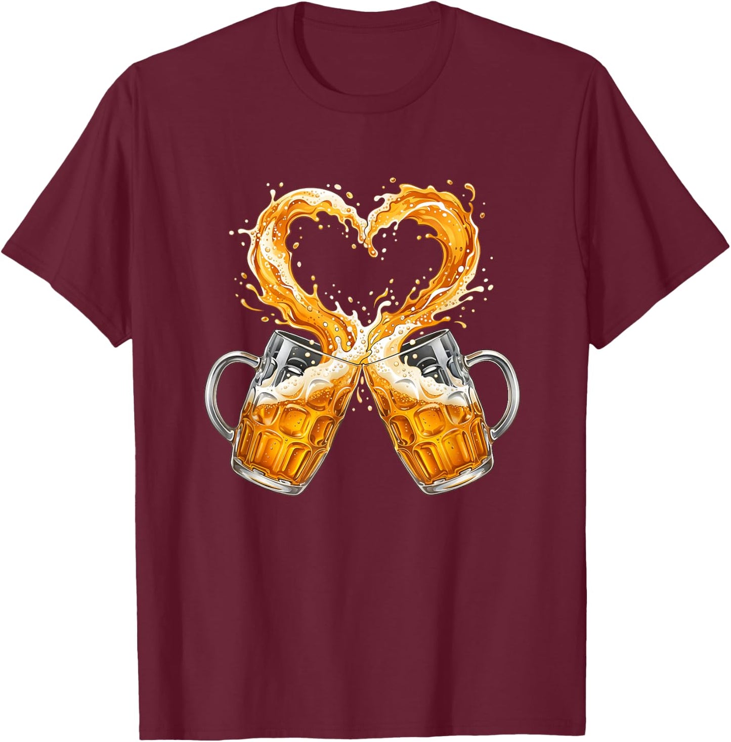 Bier Herren Trachtenshirt Männer Geschenk Bier Sauf T-Shirt - T-Shirt | Maroon