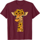 Sunflower Giraffe Flower Gardening Floral T-Shirt - T-Shirt | Maroon