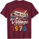 Vintage 1976 Birthday 49 Years Cassette Pencil T-Shirt - T-Shirt | Maroon