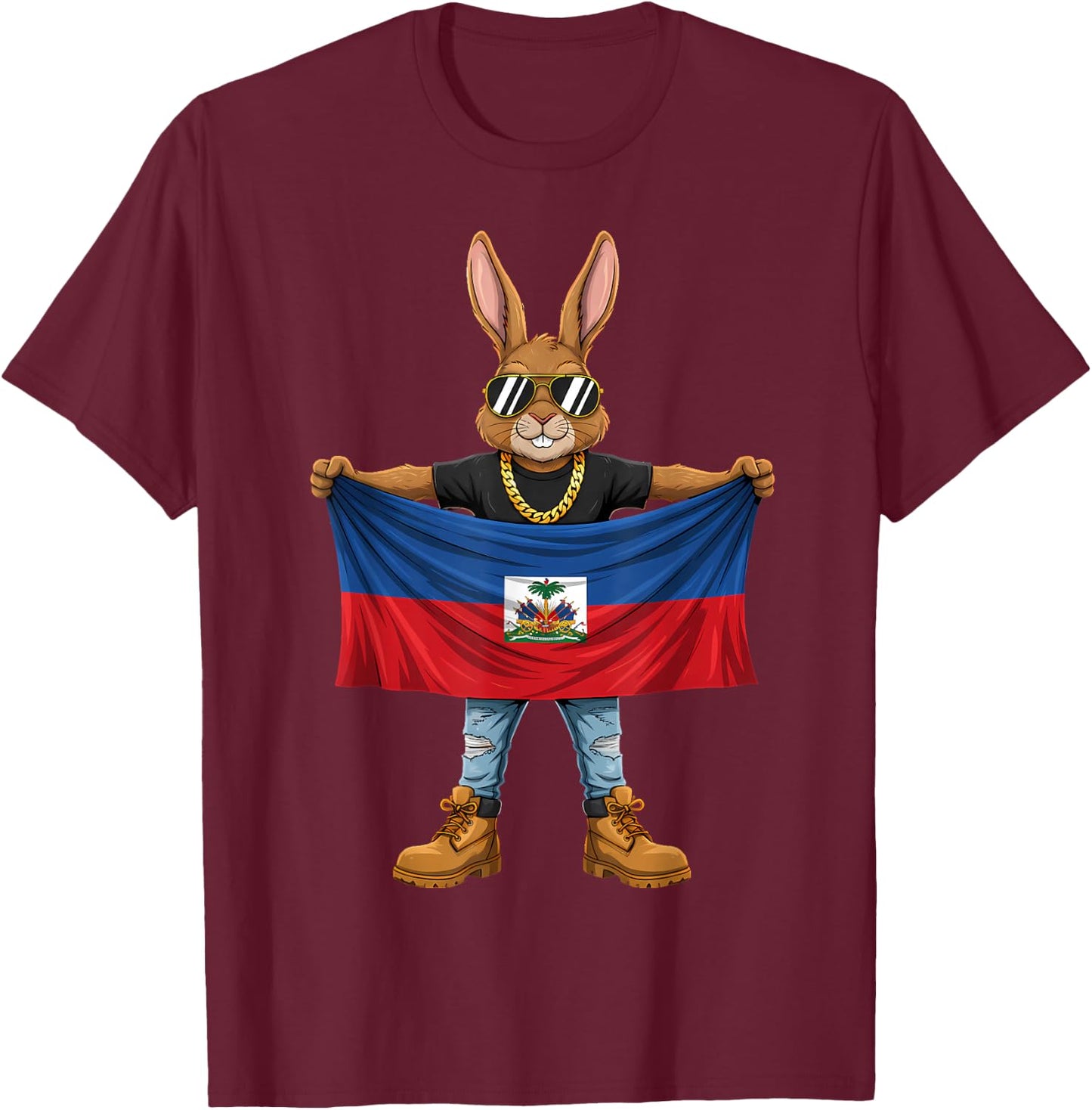 Drapeau haïtien Racines haïtiennes T-Shirt - T-Shirt | Maroon