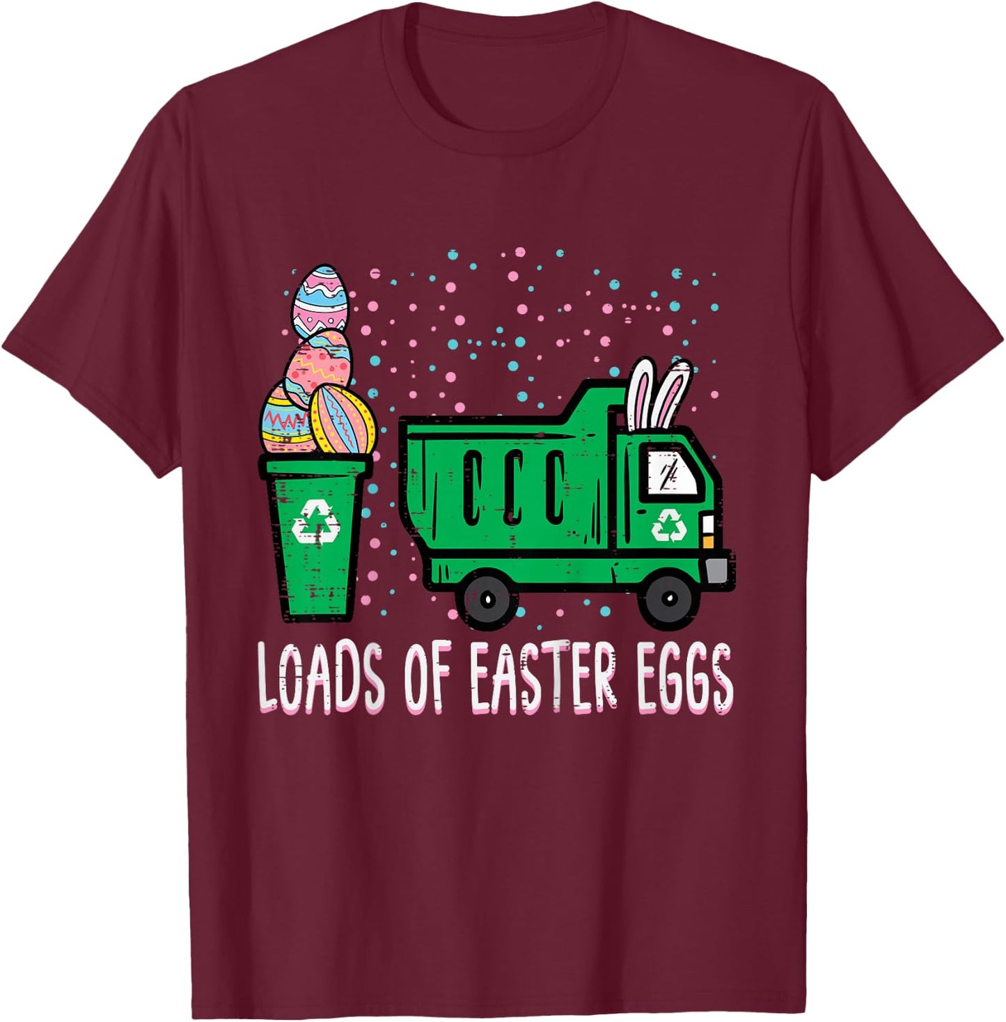 Kids Loads Of Easter Eggs Garbage Truck Toddler Boys Kids Youth T-Shirt - T-Shirt | Maroon