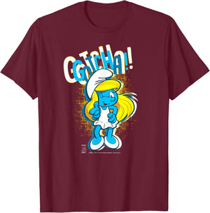 The Smurfs Smurfette Gotcha! Winky face T-Shirt - T-Shirt | Maroon