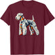 Geometric Art Bedlington Terrier Rothbury Terrier T-Shirt - T-Shirt | Maroon