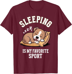 American Staffordshire Terrier Sleeping is My Favorite Sport T-Shirt - T-Shirt | Maroon