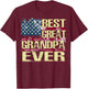Best Great Grandpa Ever American Flag T-Shirt - T-Shirt | Maroon