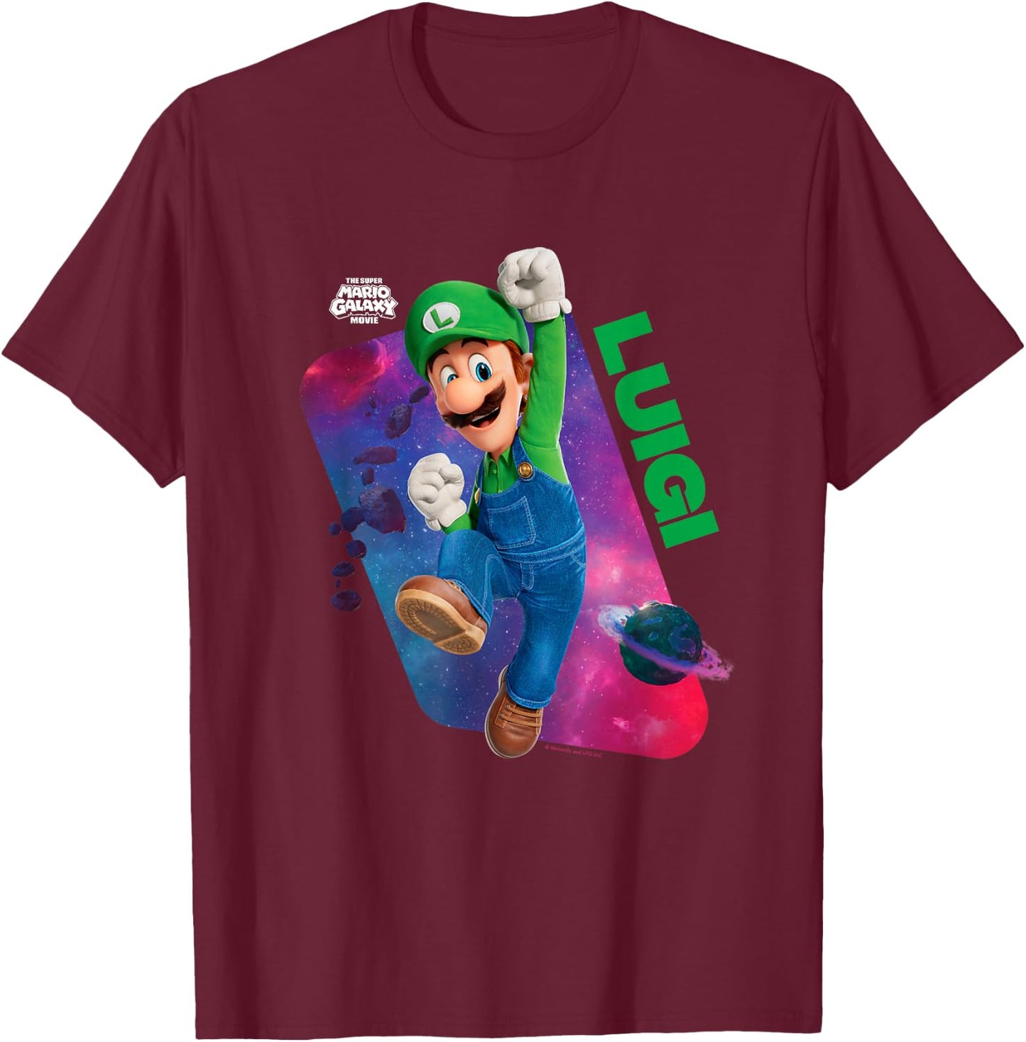 The Super Mario Galaxy Movie Luigi Steps Up T-Shirt - T-Shirt | Maroon