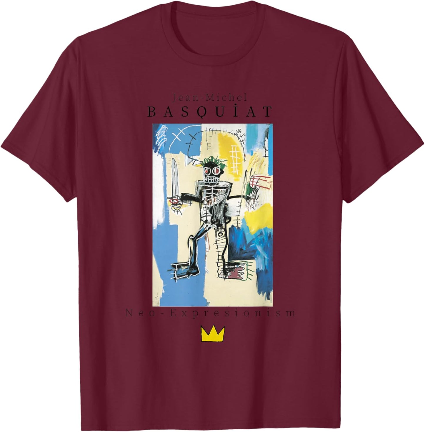 Urban, Streetwear, Grafik, Basquiat, Kunst, Abstrakt T-Shirt - T-Shirt | Maroon