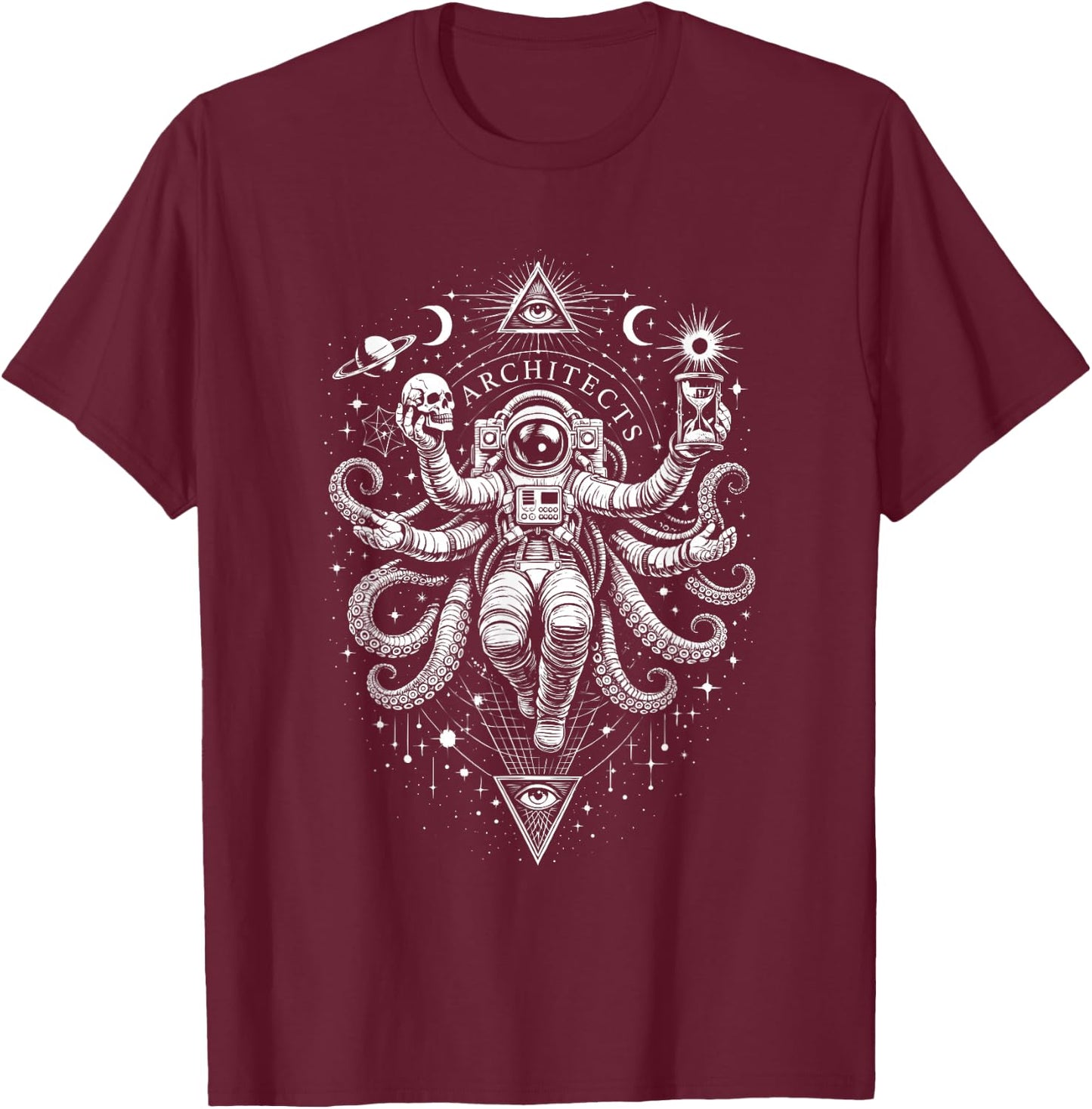 Skull Hourglass T-Shirt - T-Shirt | Maroon