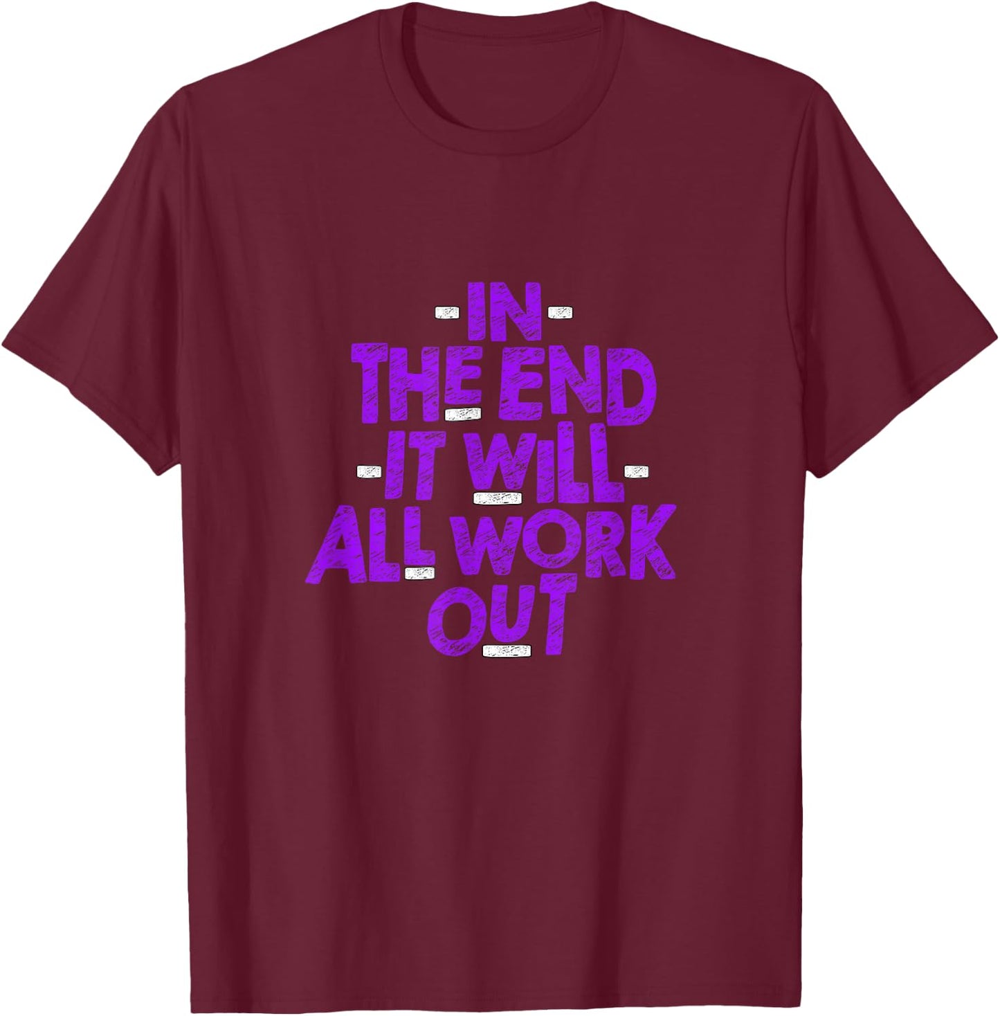 Purple Color All Work Out Purple Graphic T-Shirt - T-Shirt | Maroon