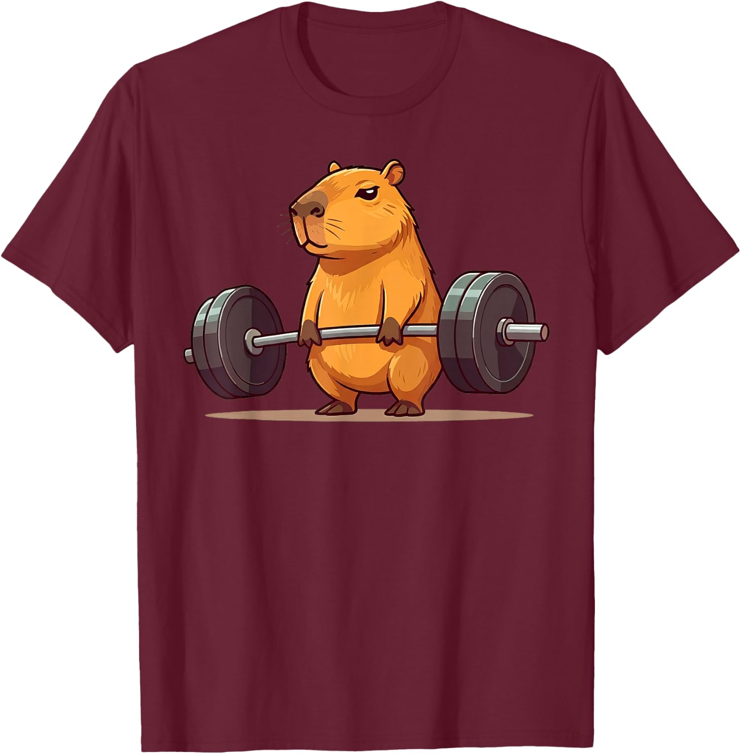 Deadlift Capybara Funny Fitness Capy Lover Men Women Kids T-Shirt - T-Shirt | Maroon