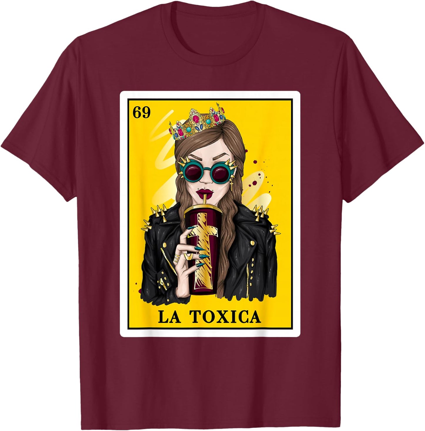 Funny Women Gifts - Spanish-Mexican Bingo - La Toxica T-Shirt - T-Shirt | Maroon