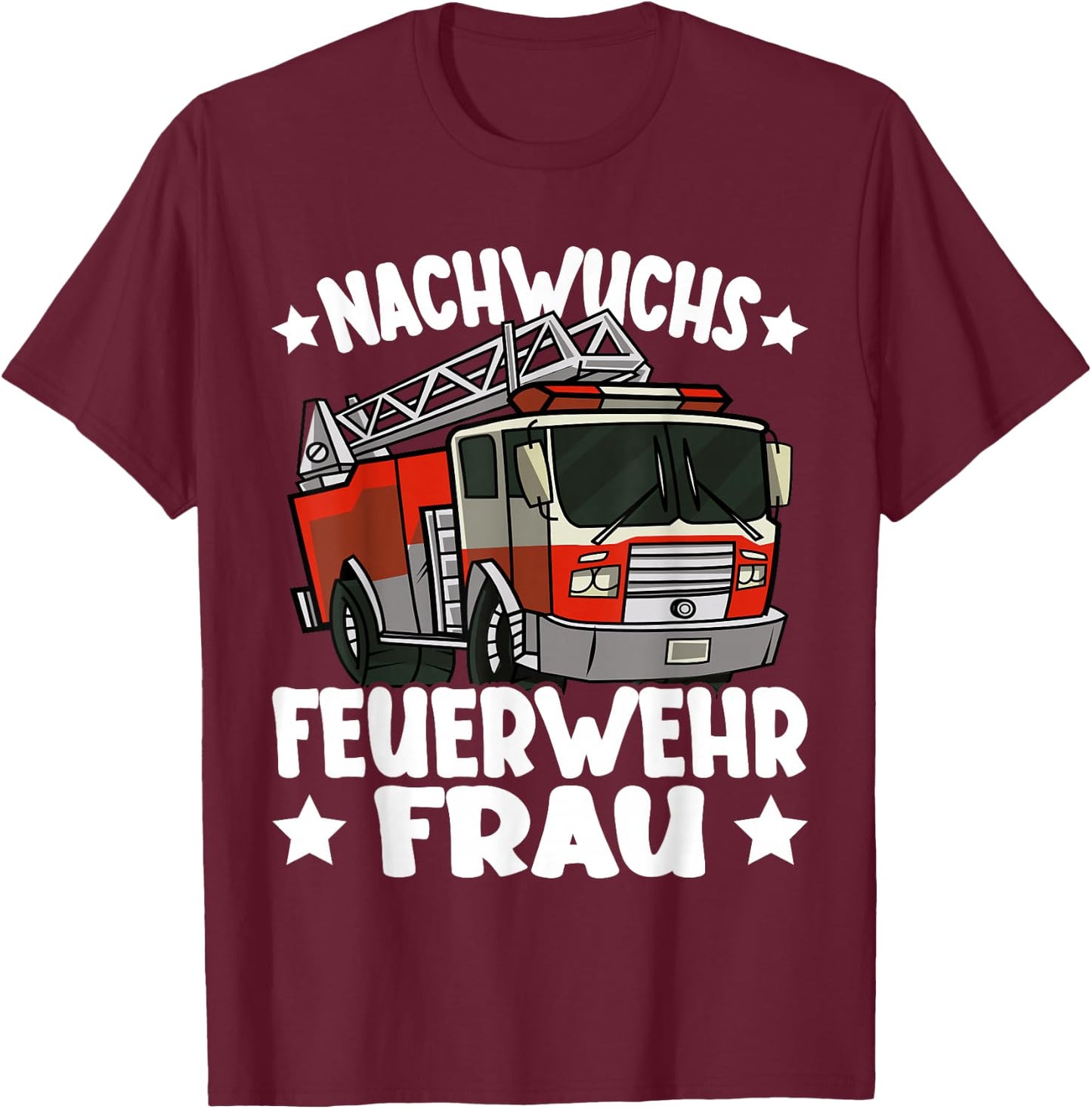 Kinder Mädchen Feuerwehr Nachwuchs Feuerwehrfrau lustiges T-Shirt - T-Shirt | Maroon