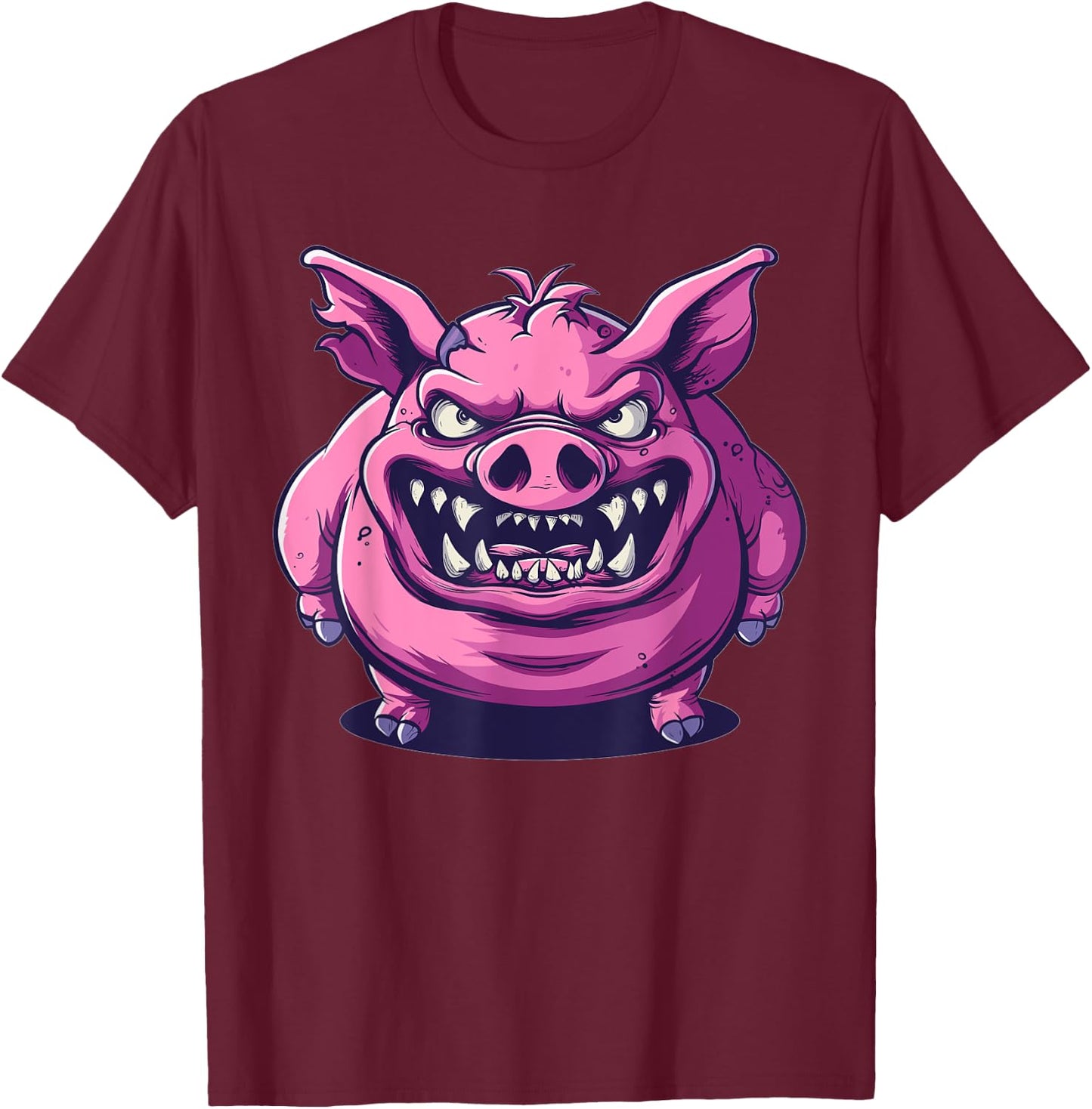 Evil Pig T-Shirt - T-Shirt | Maroon