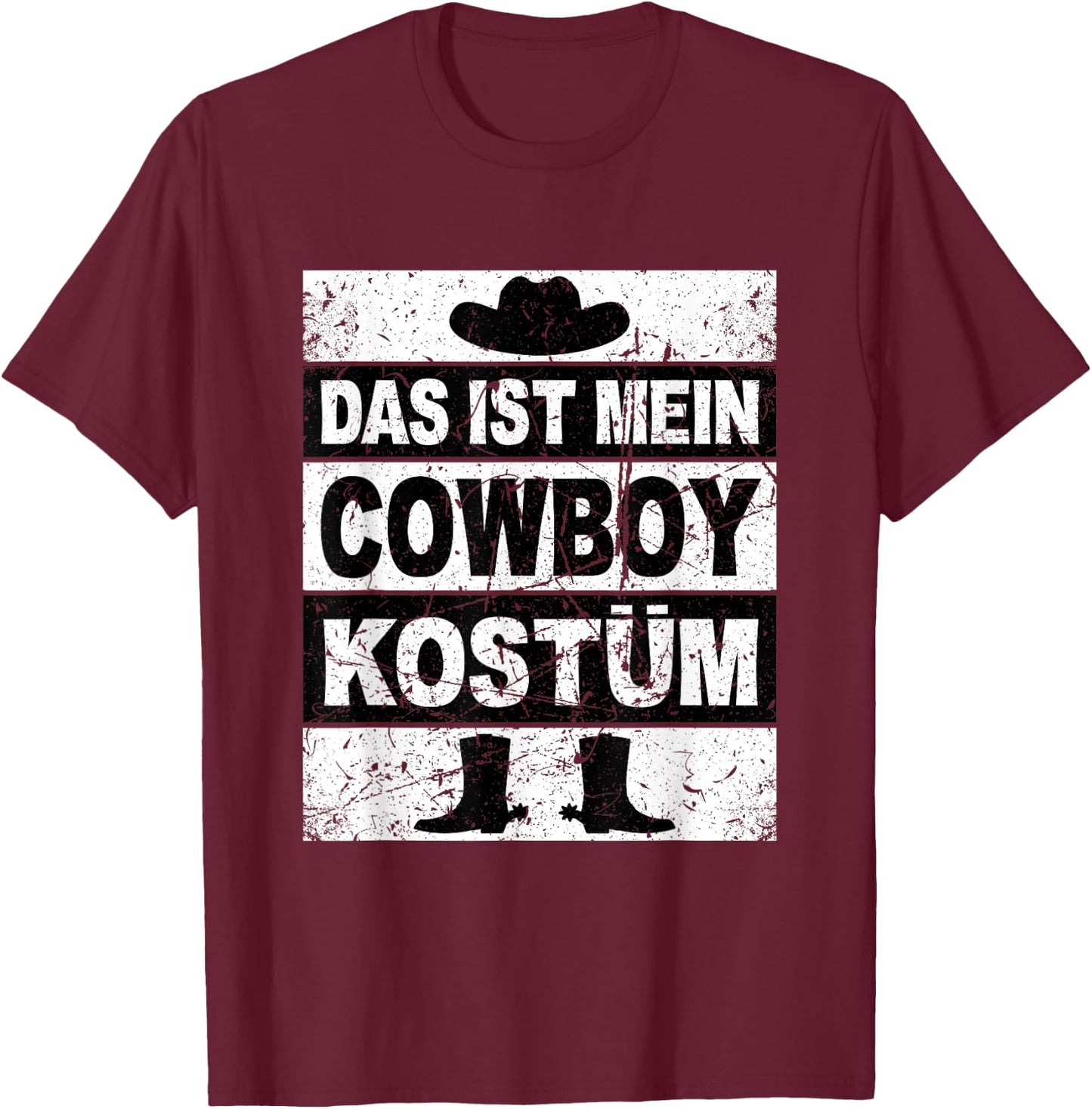 Retro Das Ist Mein Cowboy Kostum Women's Children's Men's Western , black T-Shirt - T-Shirt | Maroon